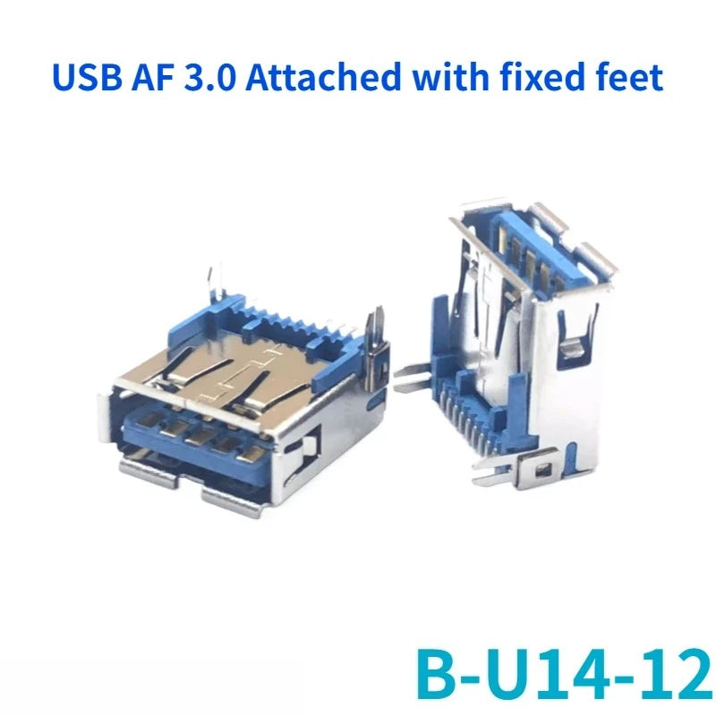 5-Pack USB 3.0 Female Sockets – 90° & 180° Type-A & Type-B USB Connector Socket Richie's B-U14-12 3.0 AWFF 5PCS