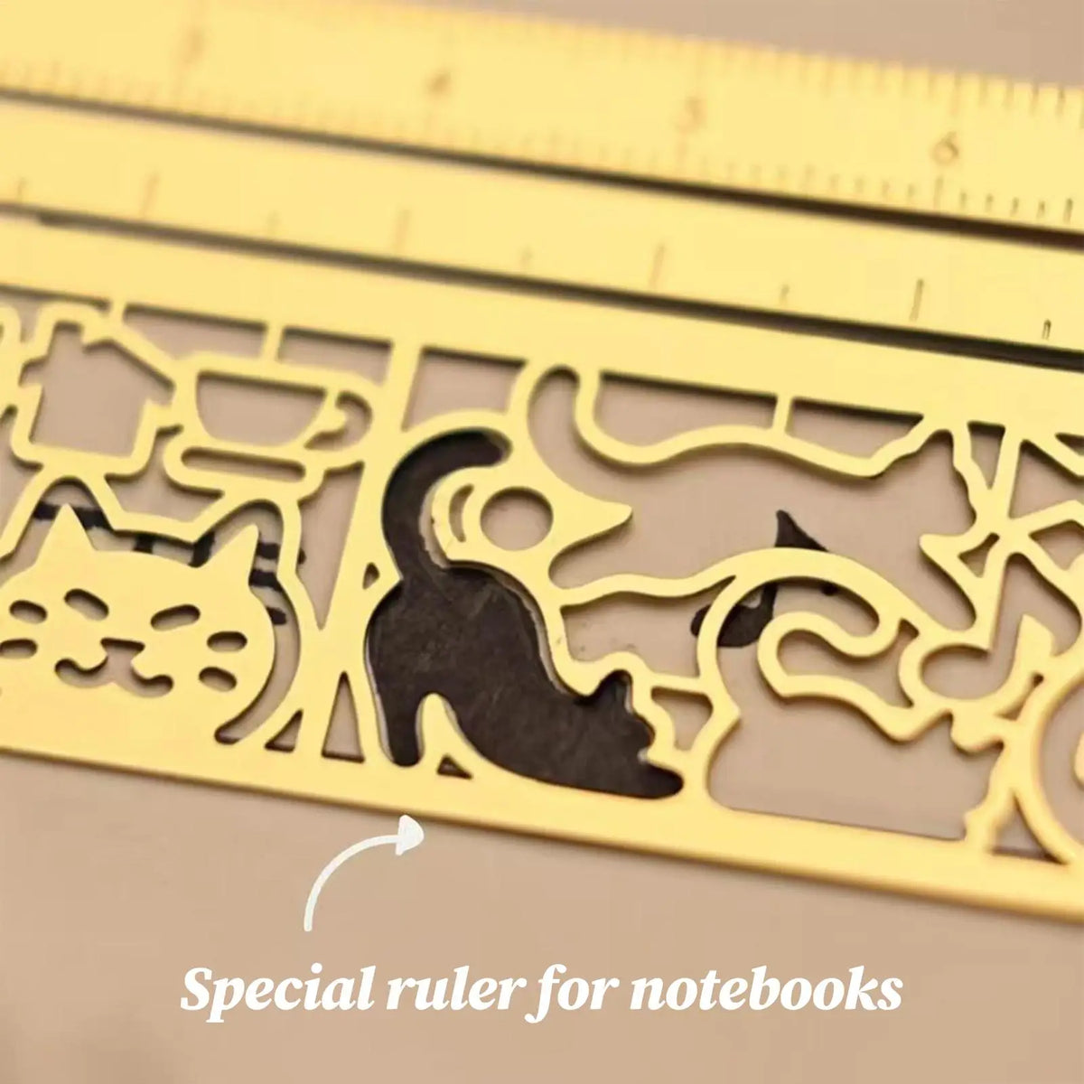 Cute Cat Metal Stencil Ruler – Cartoon Template for Office & School Stencil Ruler Richie's Default Title