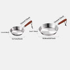 304 Stainless Steel Mini Frying Pan | Wooden Handle Skillet Stainless Steel Skillet Richie's