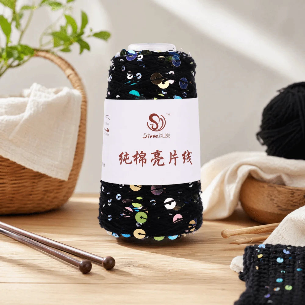 Sequin Bead Hand Knitting Yarn – Sparkle DIY Craft Thread Knitting Yarn Richie's
