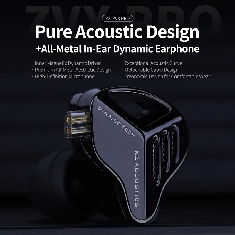 KZ ZVX Pro Wired IEM Earphones HiFi Dual Driver Bass Gaming Wired IEM Earphones Richie's