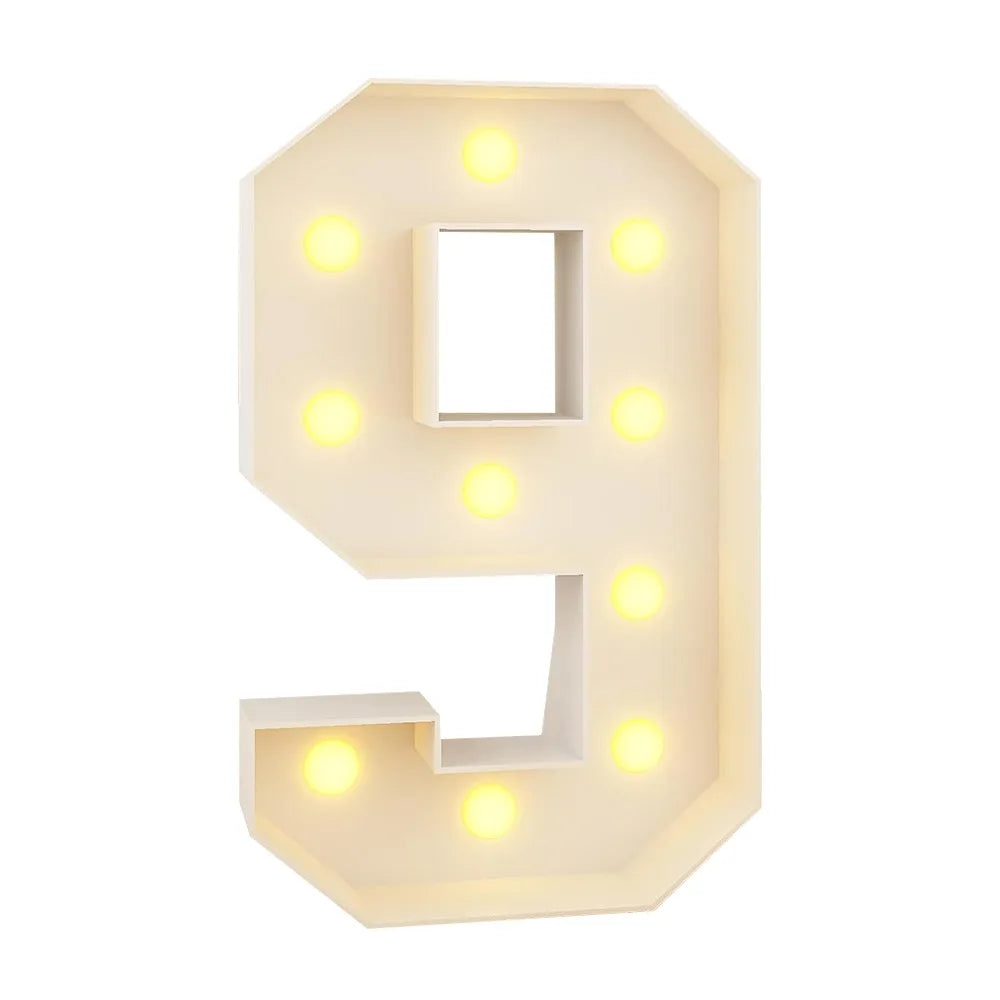 0–9 LED Light-Up Number Balloons 70cm Giant Marquee Party Décor LED Party Balloon Richie's 9