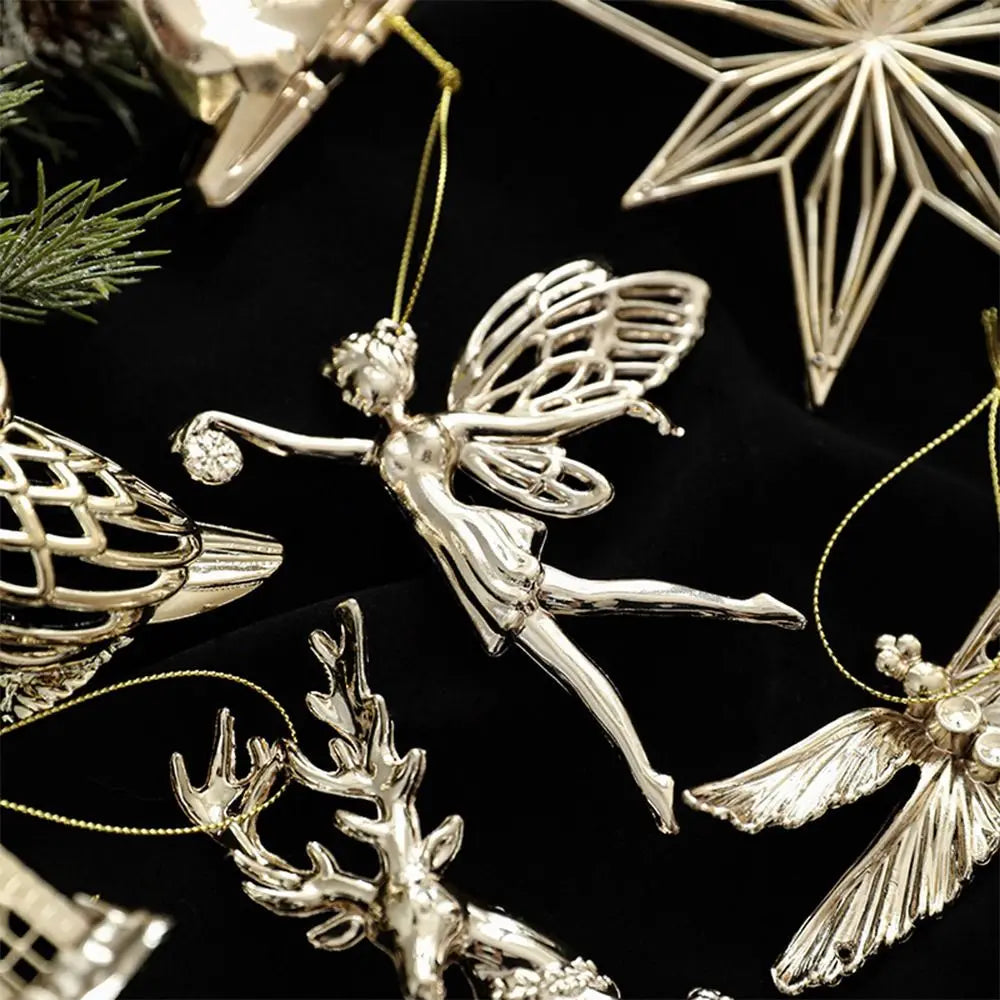 Gold Angel & Snowflake Christmas Tree Hanging Ornaments Christmas Ornaments Richie's