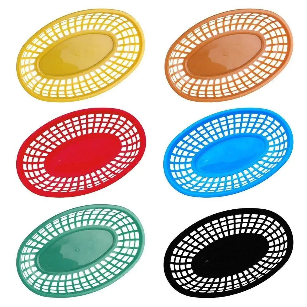 Reusable Oval Plastic Food Serving Basket – Snack & Hot Dog Tray Food Serving Basket Richie's