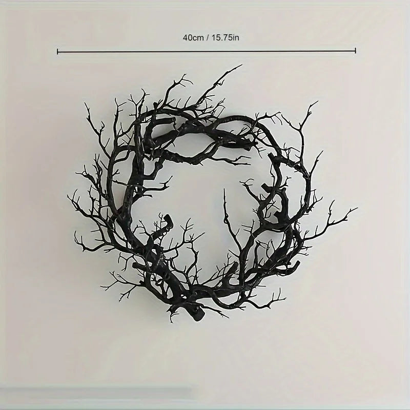 Spooky Black Branch Halloween Wreath – Vintage Wall Hanging Halloween Wreath Richie's