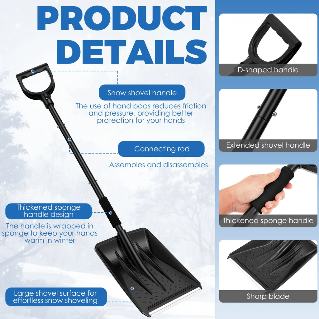 Toorise 10-Inch Detachable Stainless Steel Snow Shovel Snow Shovel Richie's
