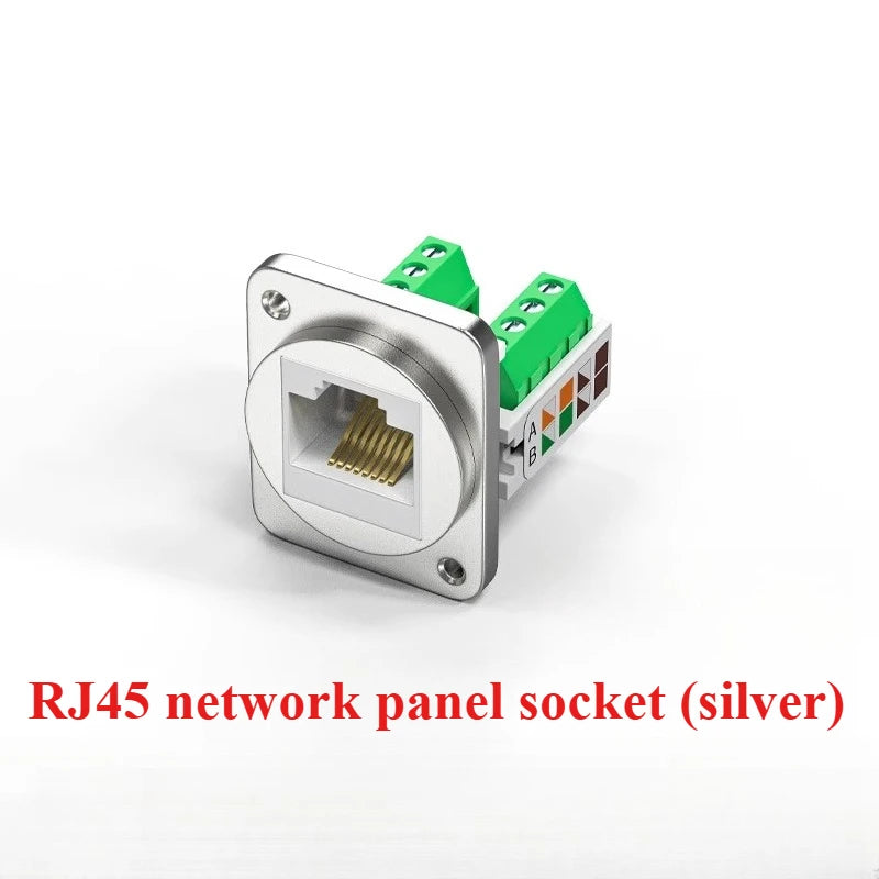 RJ45 Solderless Network Module CAT5E CAT6 CAT7 Shielded Socket Network Panel Socket Richie's Socket-CAT5 6 silver 1PCS