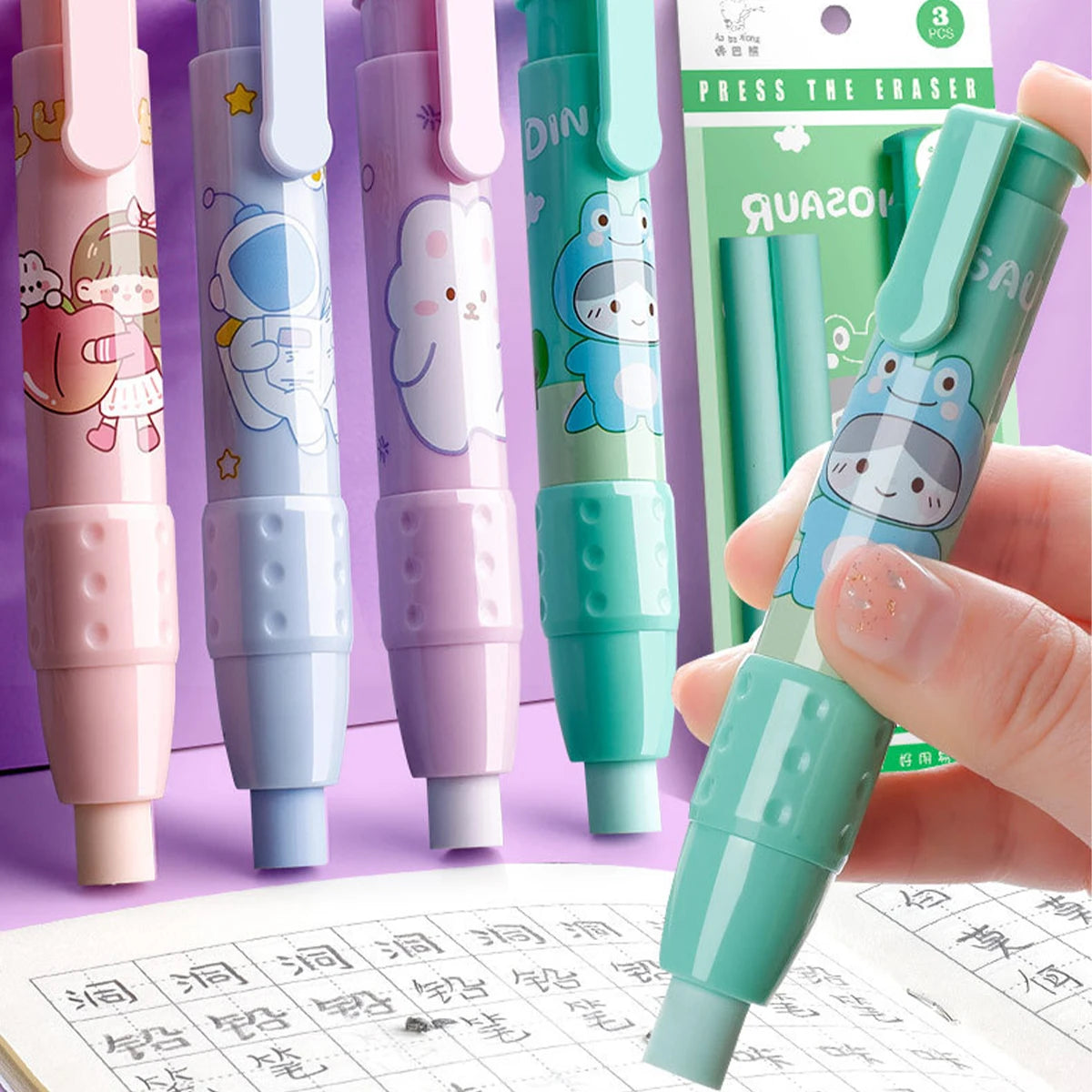 Retractable Eraser Pencil Kit with 2 Bendable Cores | Office & Study Eraser Pencil Kit Richie's