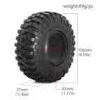 4PCS 1.9" Rubber Tires for 1/10 RC Rock Crawler Truck RC Crawler Tires Richie's