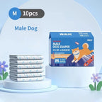 Disposable Dog Diapers Male & Female – 10 Pack Super Absorbent Dog Diapers Richie's Male M