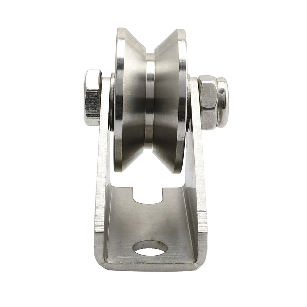 304 Stainless Steel V-Groove Sliding Wheel Roller Pulley Track Rail Sliding Wheel Pulley Richie's