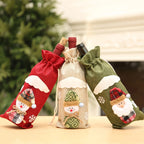Christmas Wine Bottle Bags – Santa, Plaid & Floral | 1 or 3 Pcs Holiday Bottle Bag Richie's