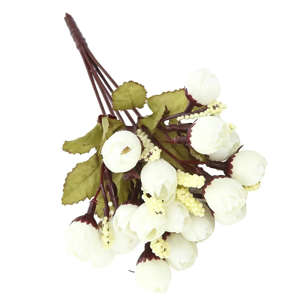 Silk Mini Rose Artificial Flower Stems 17.72in – Pearl Decorated Artificial Flower Stems Richie's