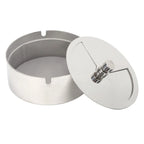 2-Pack Stainless Steel Windproof Ashtray with Lid & Cover Tabletop Ashtray Set Richie's WHITE