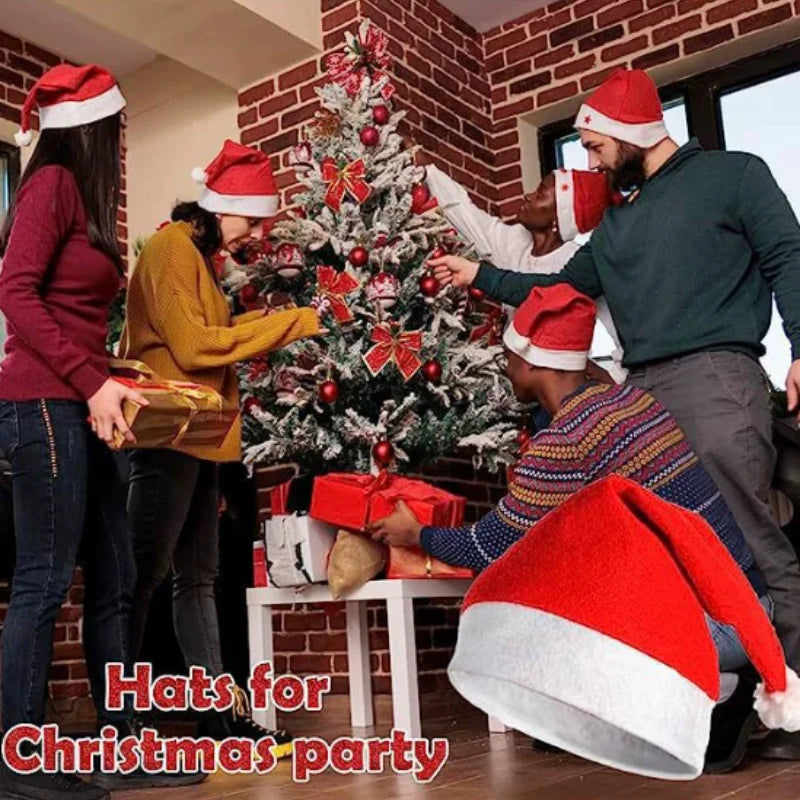 Red Santa Hats 10/20 Pack – Adult Christmas Party Set Christmas Santa Hat Set Richie's