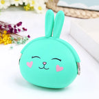 Girls Mini Silicone Animal Coin Purse – Kids Key Wallet Silicone Coin Purse Richie's Lake blue rabbit