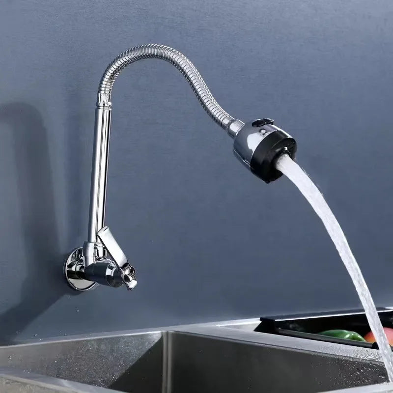Wall Mount Kitchen Faucet 360° Rotating Hot & Cold Single Handle Wall Mount Faucet Richie's