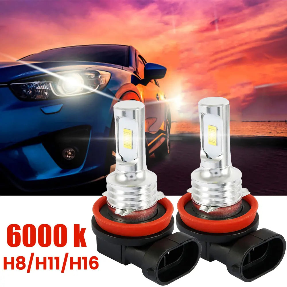 ODOMY 100W LED Fog Light Bulbs H8 H11 H16 6000K White 2PCS LED Fog Light Bulbs Richie's