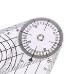 8-Inch PVC Goniometer Multi-Ruler 360° Rotatable Angle Tool Goniometer Ruler Richie's