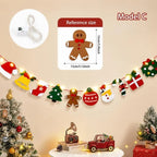 DIY Felt Christmas Tree Garland Pom Pom Pull Flag Banner Christmas Garland Richie's Style8