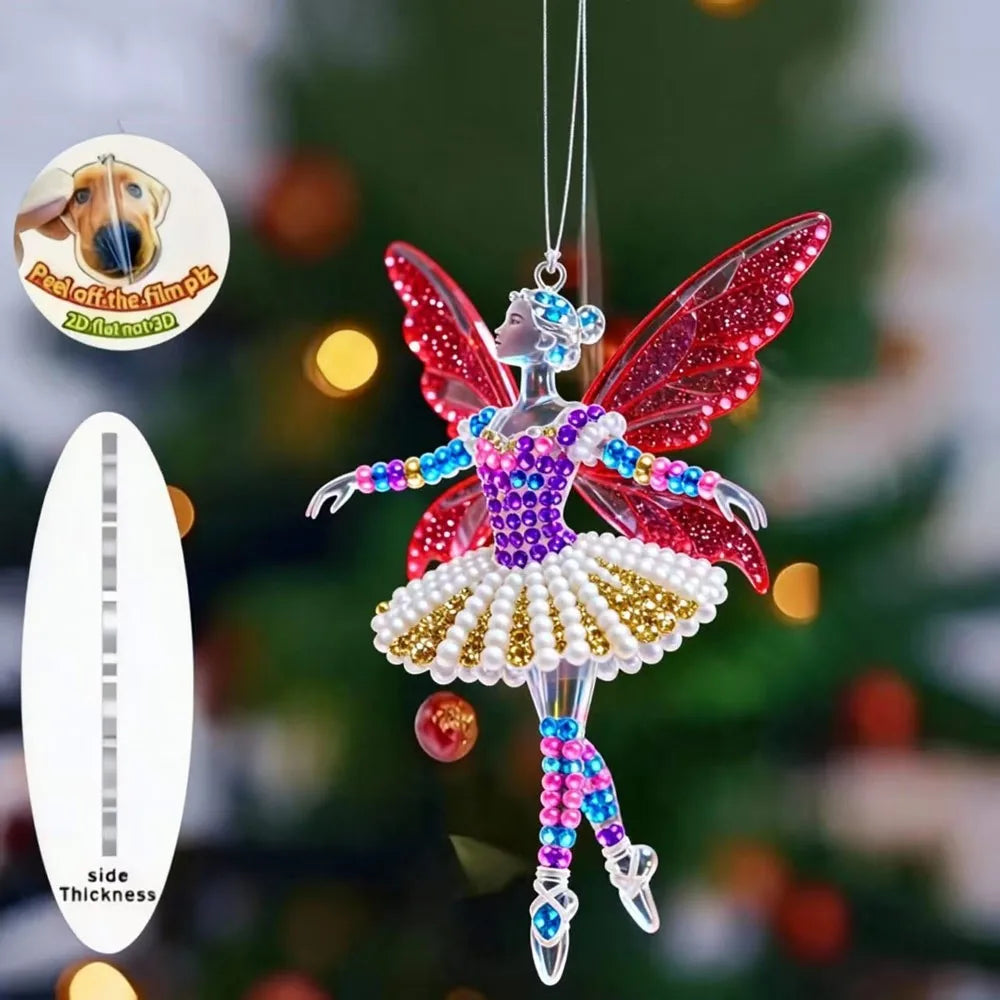 2D Acrylic Ballerina Angel Christmas Hanging Pendant Ornament Christmas Ornament Richie's