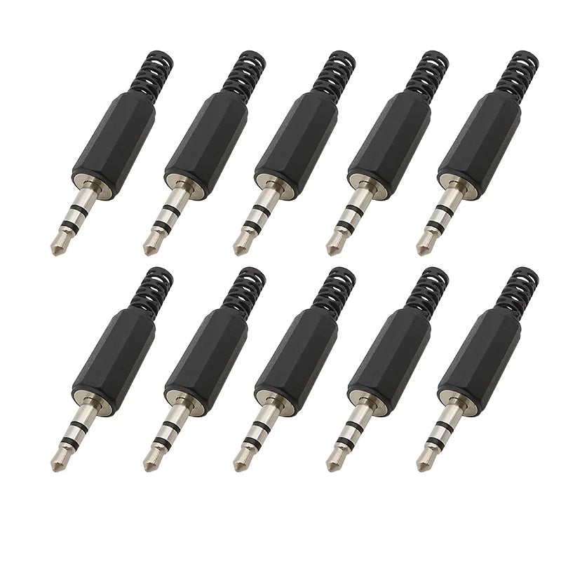 10Pcs 3.5mm Male Audio Plug 3-Pole TRS Stereo Connector DIY Audio Connector Plug Richie's Default Title