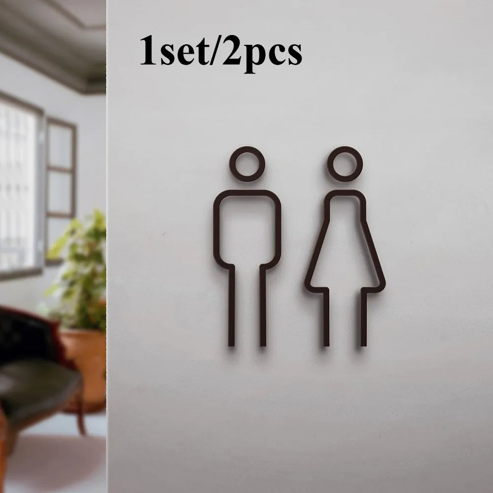 Unisex Restroom Sign Acrylic Toilet Door Sign Hotels & B&Bs Door Restroom Sign Richie's 1 set