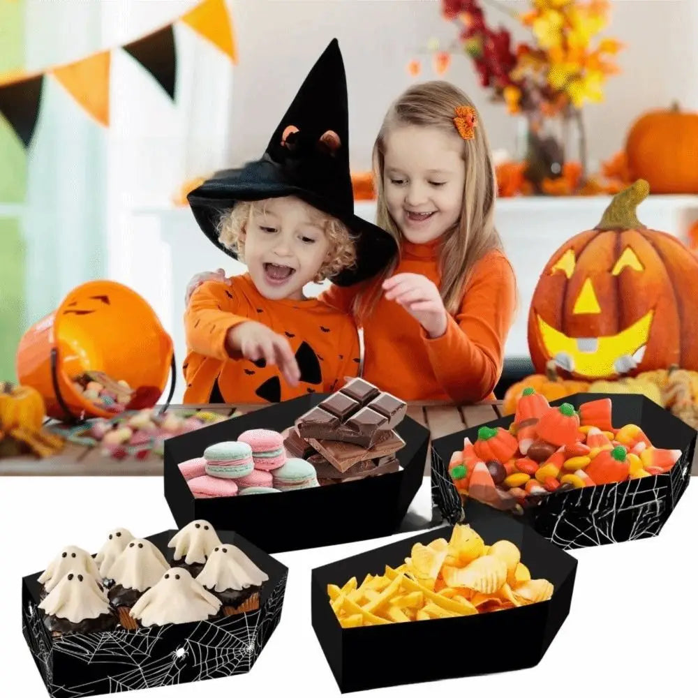 Halloween Paper Cookie Gift Boxes Snack Trays – 12 Pack Cookie Gift Boxes Richie's