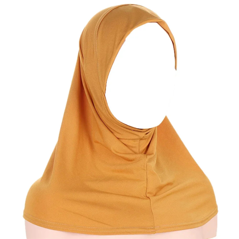 Women's Jersey Hijab Underscarf Inner Cap – Solid Neck Cover Hijab Underscarf Cap Richie's 04 Ginger