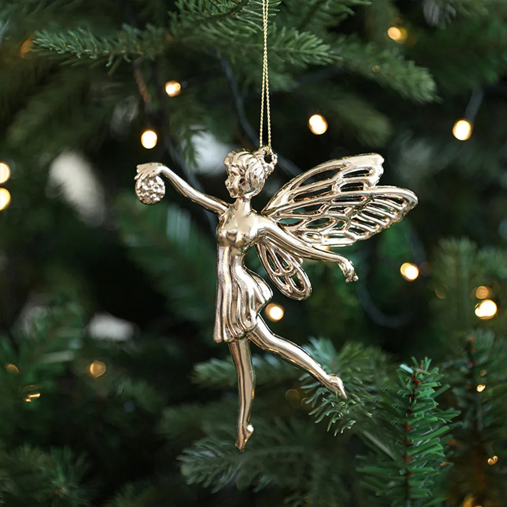Gold Angel & Snowflake Christmas Tree Hanging Ornaments Christmas Ornaments Richie's angel