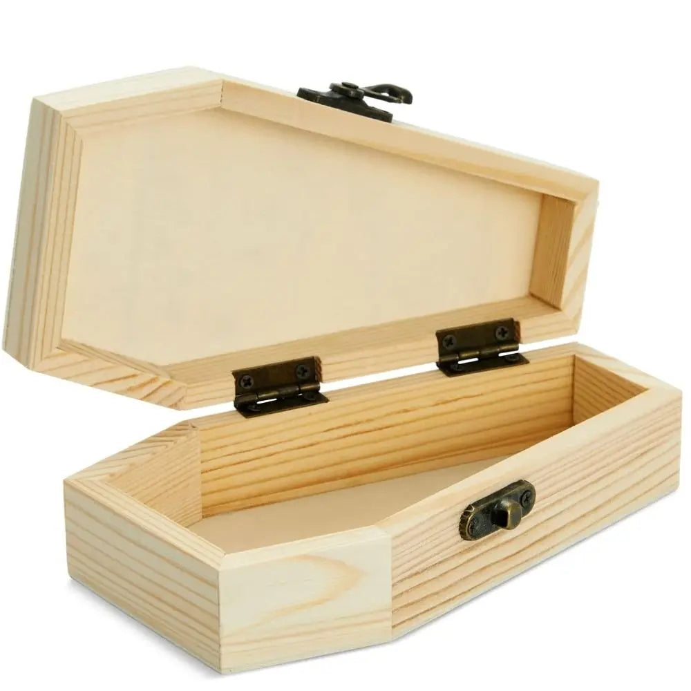 Wood Coffin Box with Lock – Gothic Halloween Storage Box Decorative Storage Box Richie's