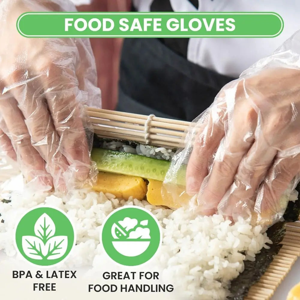 100Pcs TPE Disposable Gloves Latex Free Non-Slip Food Safe Disposable Gloves Richie's