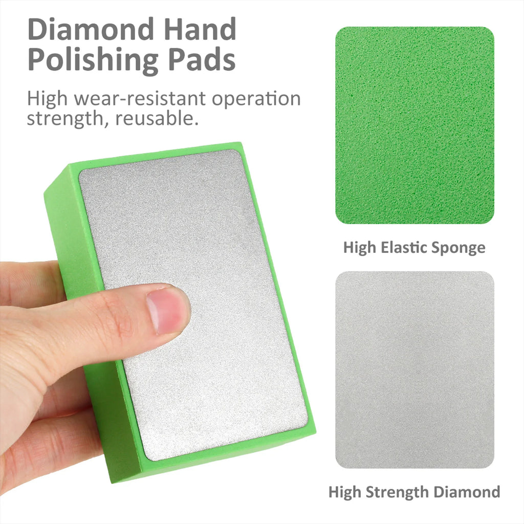 Diamond Hand Polishing Pads Set – Stone Tile Glass (4/5pcs) Abrasive Polishing Pads Richie's