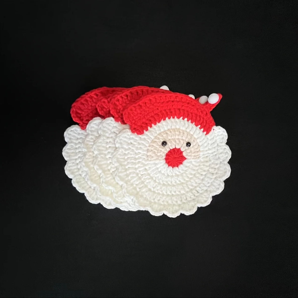 Handmade Crochet Santa Claus Coaster – Christmas Table Decor Christmas Crochet Coaster Richie's
