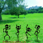 4pc Dancing Skeleton Garden Stakes – Halloween Lawn Decor Set Halloween Garden Stakes Richie's