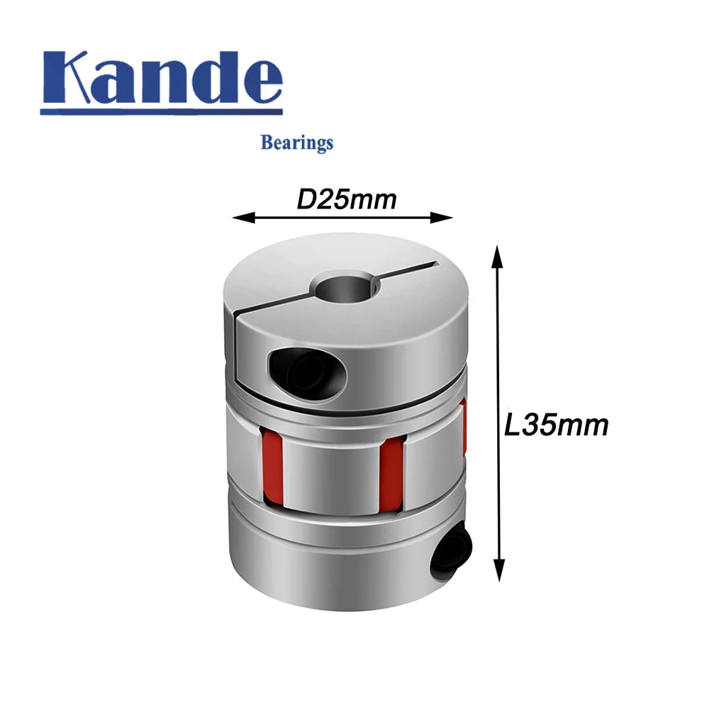 D25L35 Aluminium Three-Jaw Flexible Shaft Coupling | CNC Coupler Flexible Shaft Coupler Richie's 14x14