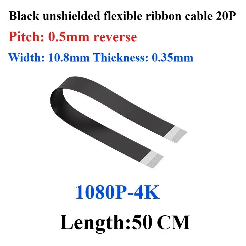 Raspberry Pi 4 Micro HDMI FFC Flat Cable 90° 20-Pin FPV HDMI FFC Cable Richie's FFC-50cm