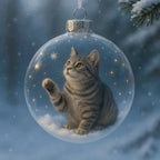 Cat Christmas Ball Ornament Acrylic Bauble DIY Pendant Christmas Ornament Richie's Style 4
