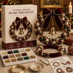 DIY Pearl Bead Christmas Wreath Kit – 30cm Holiday Craft Set DIY Craft Kit Richie's A