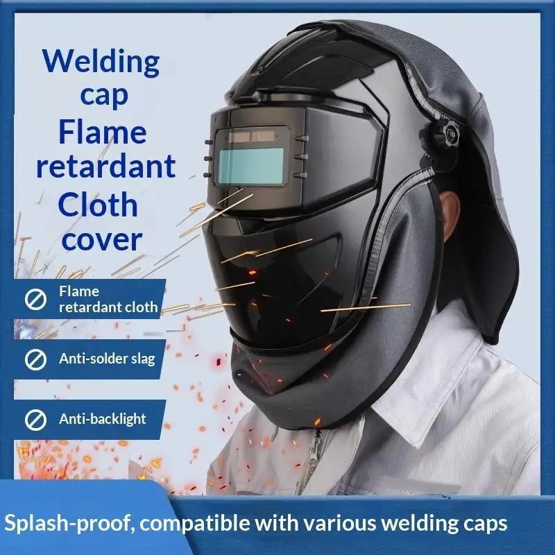 Welding Helmet Cover with Bib – Flame Retardant Anti-Splash Welding Helmet Cover Richie's