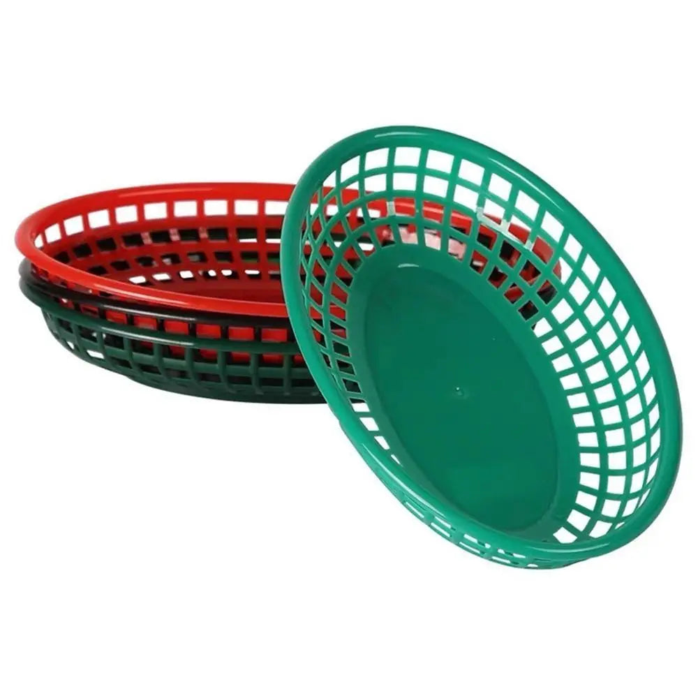 Reusable Oval Plastic Food Serving Basket – Snack & Hot Dog Tray Food Serving Basket Richie's