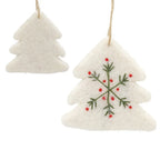 Felt Christmas Ornaments Embroidered Snowflake Tree Star Heart Christmas Ornaments Richie's White Tree
