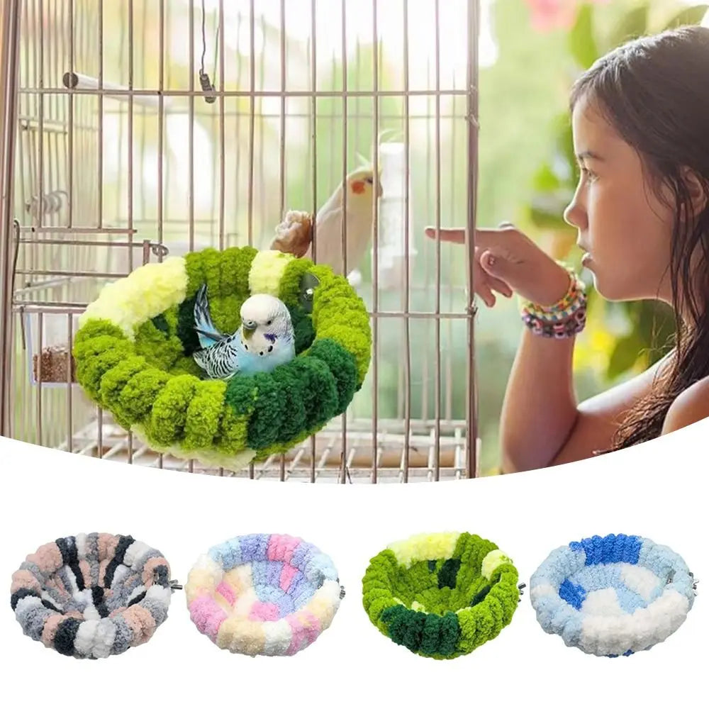 Velvet Plush Bird Nest Hammock – Cozy Parrot Cage Bed Bird Nest Hammock Richie's