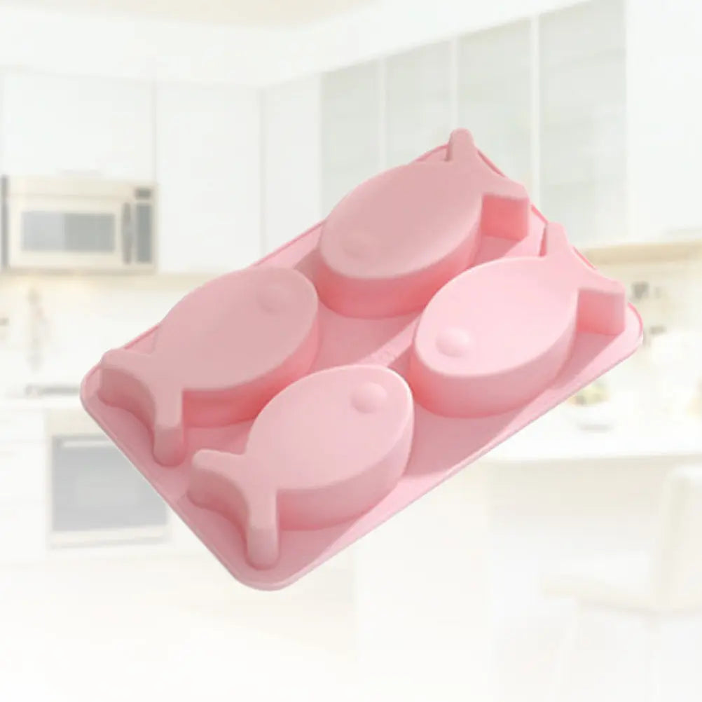 4-Grid Fish Silicone Mold for Ice Cubes, Chocolate & Baking Silicone Baking Mold Richie's