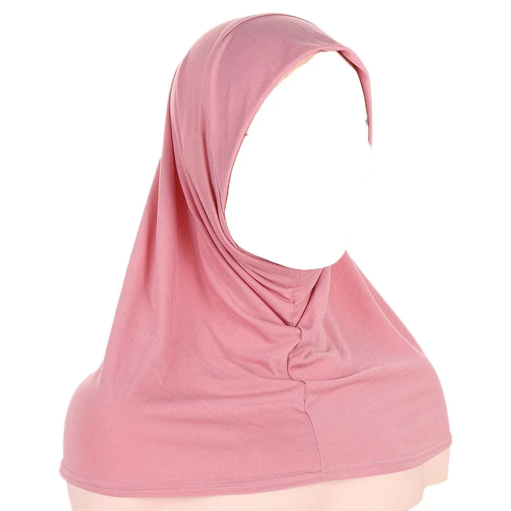 Women's Jersey Hijab Underscarf Inner Cap – Solid Neck Cover Hijab Underscarf Cap Richie's 10 Dark Pink