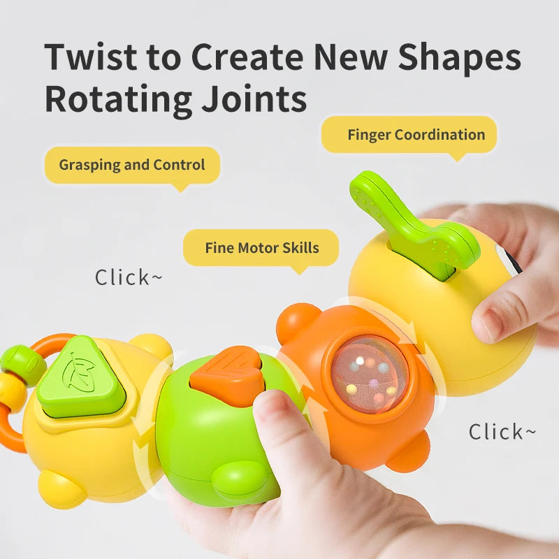 Baby Rattle Toy Cartoon Caterpillar Grasping Toy 0–24M Baby Rattle Toy Richie's