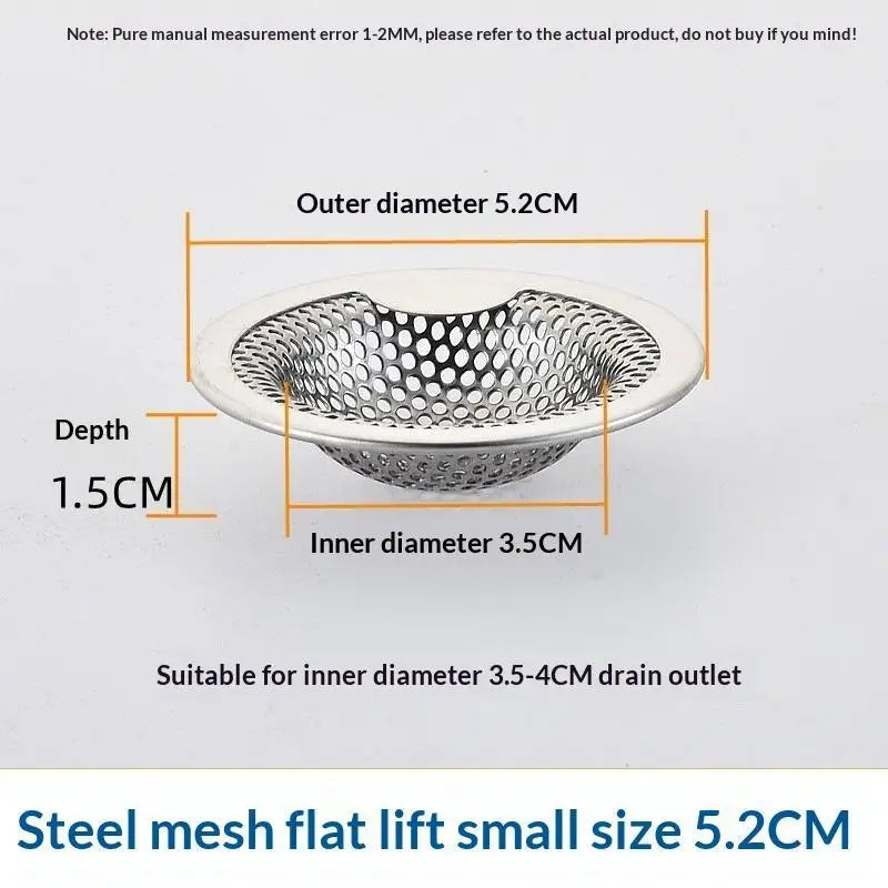 Stainless Steel Sink Drain Strainer Set – Fine Mesh, 3 Sizes Sink Drain Strainer Richie's S Silver