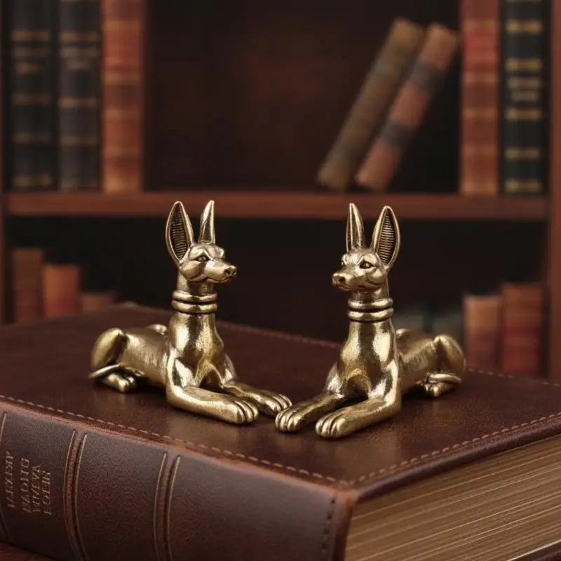 Vintage Solid Brass Dog Figurine – Desktop Tea Pet Ornament Brass Figurine Richie's