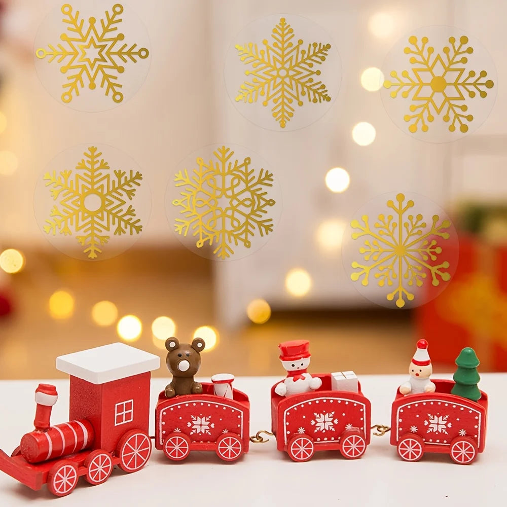 Golden Snowflake Christmas Sealing Stickers – Gift Wrap Roll Decorative Sealing Stickers Richie's