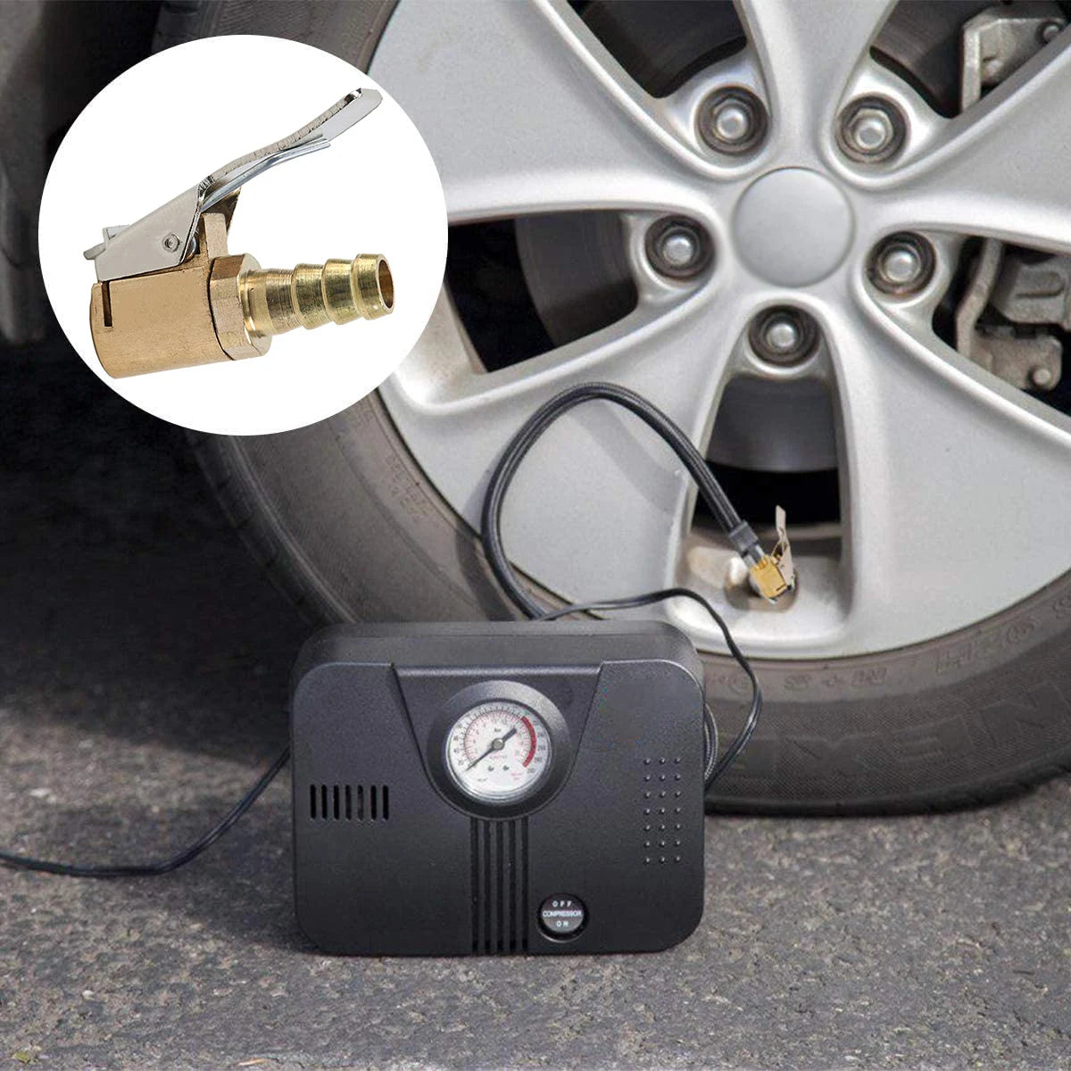 Brass Tire Inflator Valve Adapter 6mm/8mm Air Compressor Chuck Tire Inflator Adapter Richie's